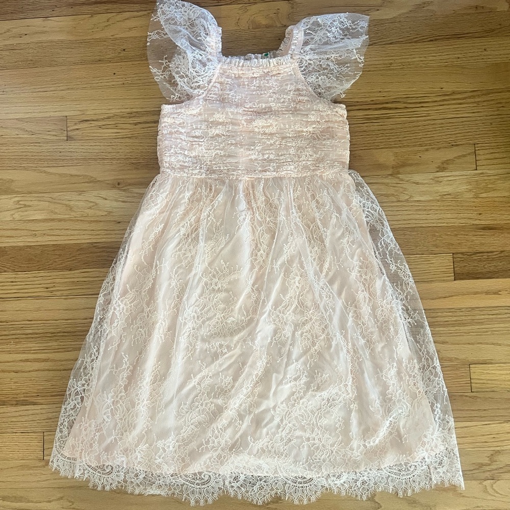 Doen Delicate Blush Lace Kids Dress